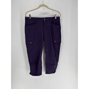 Eddie Bauer Travex Capri Cargo Pants Womens 8 Purple Stretch Travel Hiking
